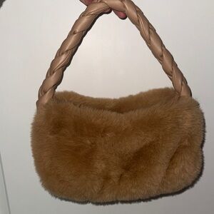 Tan Faux Fur Handbag